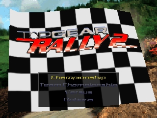 Top Gear Rally 2 title screen for Nintendo 64